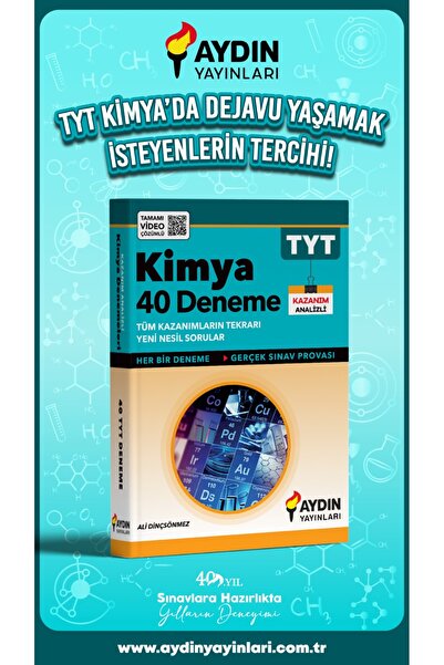 Aydın Yayınları TYT KİMYA DENEMELERİ