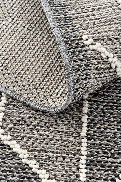 Cool Halı Gri Bukle 6m2 Dokuma Saçaklı Dört Mevsim Giriş Salon Oturma Odası H...