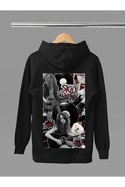 MAGORS Hanorac rock cu glugă din bumbac imprimat SKID ROW, cu mânecă lungă, c...