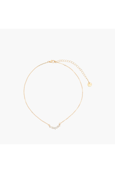 Lifestyle قلادة معدنية مرصعة بالزركونيا المكعبة