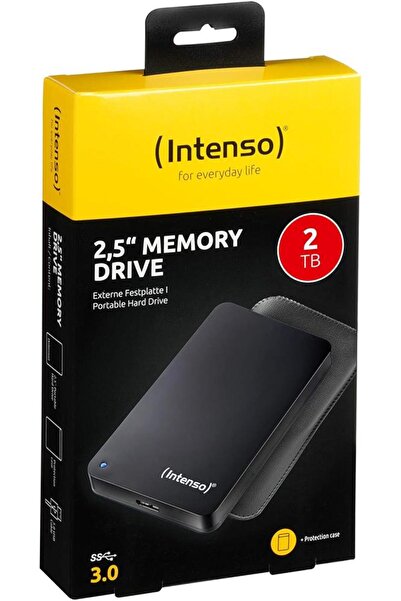 Intenso 2Tb 2.5" USB 3.0 Portable Disk Black (6023580) + Leather Carrying Case