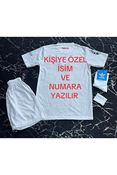 candy cup Türkiye Milli Takım BEYAZ KİŞİYE ÖZEL Çocuk Forması 4'lü Set
