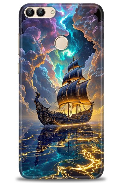 Rulet Aksesuar غطاء متوافق مع هاتف هواوي بي سمارت HD مطبوع + واقي شاشة سيرامي...