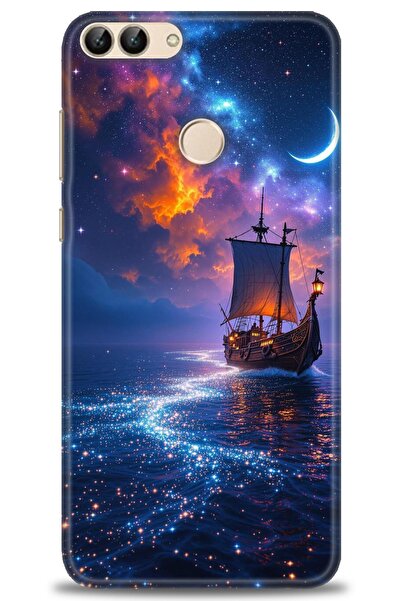 Rulet Aksesuar حافظة متوافقة مع هاتف هواوي بي سمارت HD مطبوع + واقي شاشة سيرا...