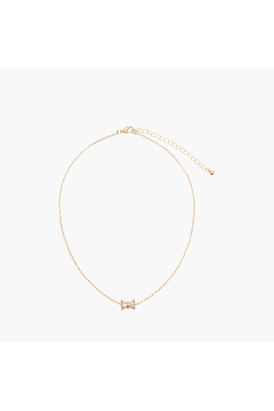 Lifestyle قلادة معدنية مرصعة بالزركونيا المكعبة