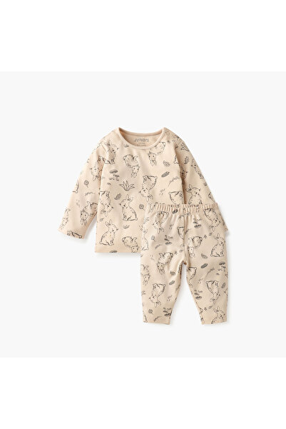 Juniors Bunny Print T-shirt and Pyjama Set