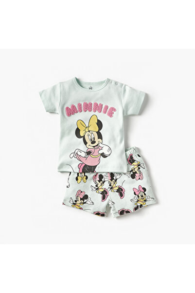 Disney Minnie Mouse Print T-shirt and Pyjama Set