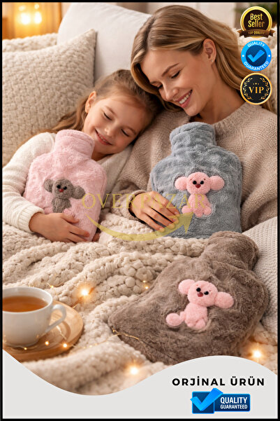 Overbazaar Pelüş Kılıflı Sıcak Su Torbası – Bel, Sırt ve Karın İçin, Yumuşak ...