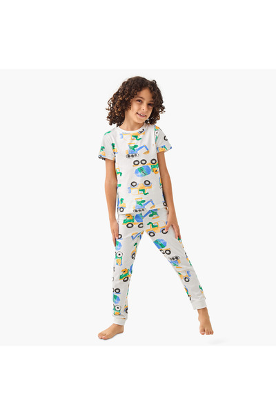 Juniors طقم تي شيرت وبيجامة مطبوع بالكامل
