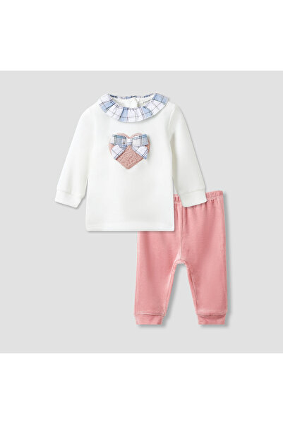 Juniors Pyjama Set with Heart Applique Detail - Long Sleeves - Collar