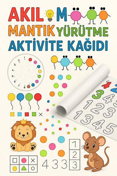 Haydi Dekor 🧠 Mantık Oyunları ve Etkinlik Rulosu – 4 Metre Dev Eğitici Aktiv...