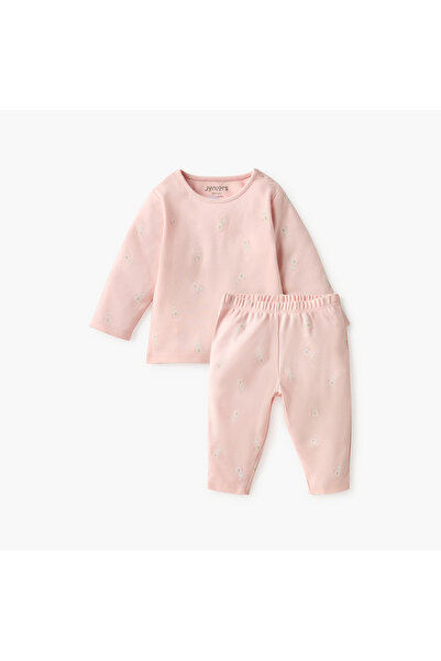 Juniors طقم تي شيرت وبيجامة بطبعة أرنب