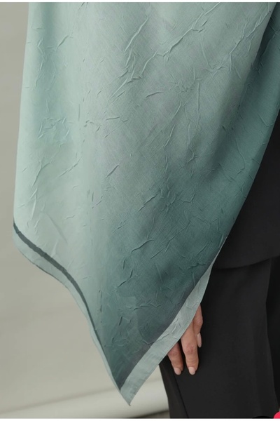 MİNELEŞARP34 Mineleşarp Kraş Aura Gradient Pattern Shawl Mint Color