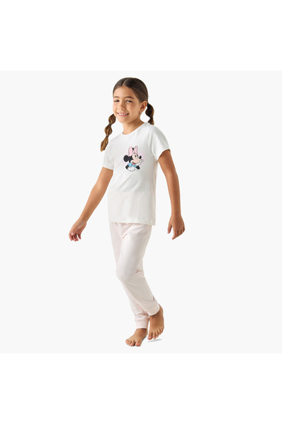 Disney طقم تي شيرت وبيجامة بطبعة ميني ماوس