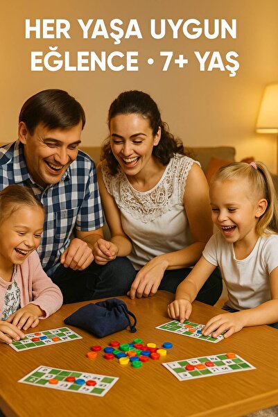 moontime alaçatı Büyük Taşlı Tombala Seti, Aile Boyu Eğlence İçin Tam Set, 7+...