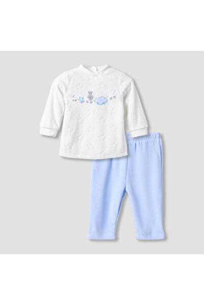 giggles Pyjama Set with Embossed Star - Long Sleeves - Crew Neck