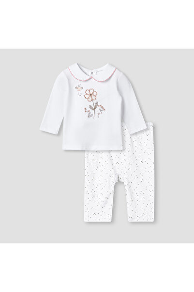 giggles طقم تي شيرت وبيجامة مطرز