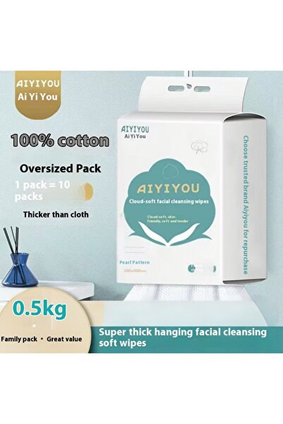 iron candy Extra Thick Cotton Face Towels Dry&Wet Dual Use Makeup Remover 200...