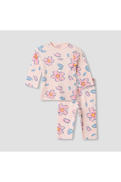 Juniors طقم تي شيرت وبيجامة بطبعة زهور