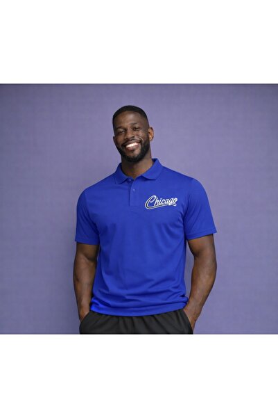 NOFLEN Men's Chicago Printed Polo Neck T-Shirt