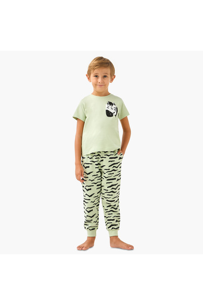 Juniors Zebra Print T-shirt and Pyjama Set