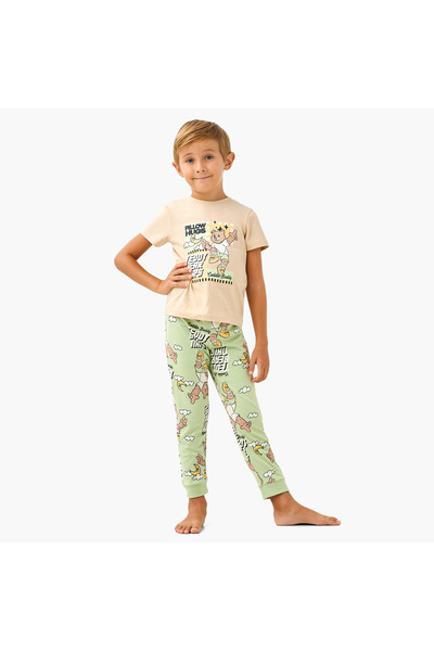 Juniors Teddy Bear Print T-shirt and Pyjama Set