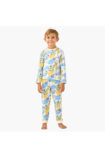 Juniors Animal Print T-shirt and Pyjama Set
