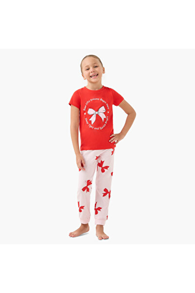 Juniors طقم تيشيرت وبيجامة بطبعة فيونكة