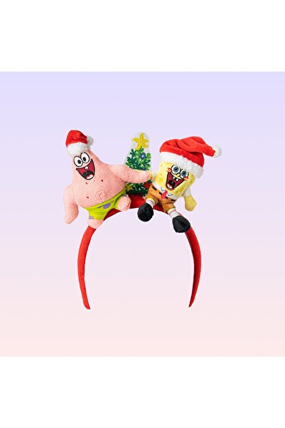 NİCKELODEON Sünger Bob Kare Pantolon ve Patrick Yıldız Peluş Yılbaşı Taç