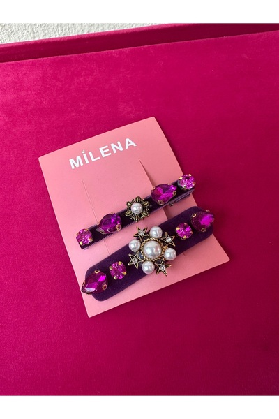 Milena Designer Store Milena Istanbul Stone Velvet Buckle Set