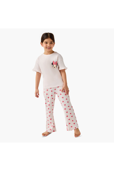 Disney طقم تي شيرت وبيجامة بطبعة ميني ماوس