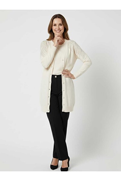 LOVE OMUZLARI TAŞLI TRİKO HIRKA