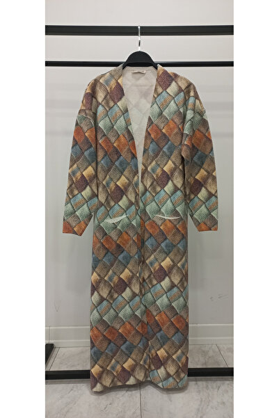 Hatun Atila Patterned Maxi Length Knit Cardigan - 5001