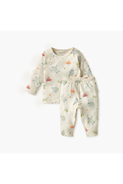 Juniors طقم تيشيرت وبيجامة بطبعة حيوانات بحرية