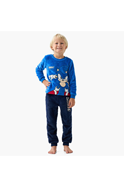 CPLG Boys Pyjama Set with Sonic the Hedgehog Print - Polyester - Long Sleeves...