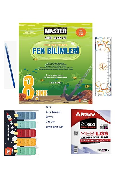 Okyanus Yayınları 8. Sınıf Master Fen Bilimleri Soru Bankası HEDİYELİ
