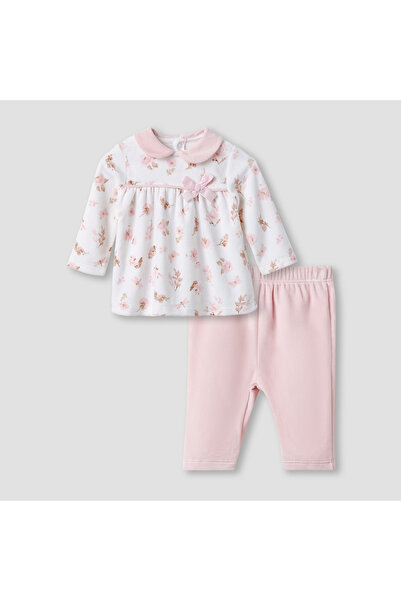 giggles Pyjama Set with Floral Print - Long Sleeves - Peter Pan Collar