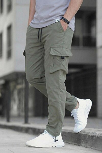 Oksit Tiziano Kort Parachute Straight Drawstring Men's Tracksuit Bottom with Cargo Pocket