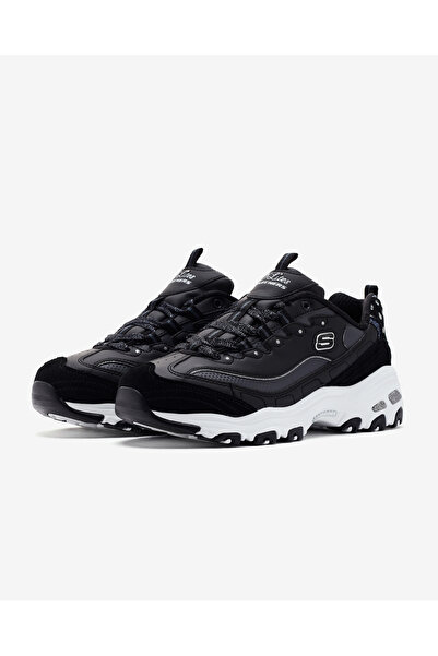 SKECHERS D'Lites Deri Logolu Süet Detaylı Kalın Taban Sneaker Ayakkabı AYAKKABI 150235 BKW