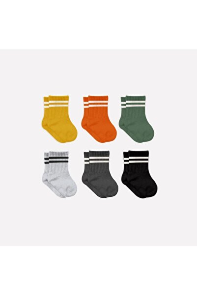 Bistyle 6-Piece Hoop-Corseted Combed Cotton Socks 10102