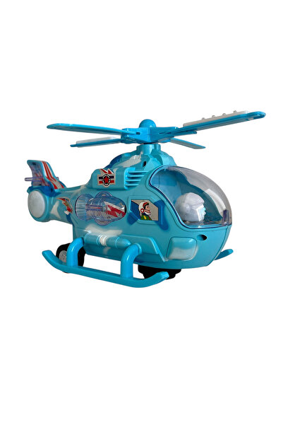UDATOYS Helikopter Müzikli Işıklı Hareketli Çarp Dön Eğlenceli Oyuncak 27 Cm