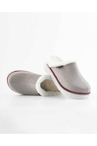 DR KLOMPA Women's Slippers Plush Lined Winter House Slippers Non-Slip Sole Daily Comfortable Gray Slippers