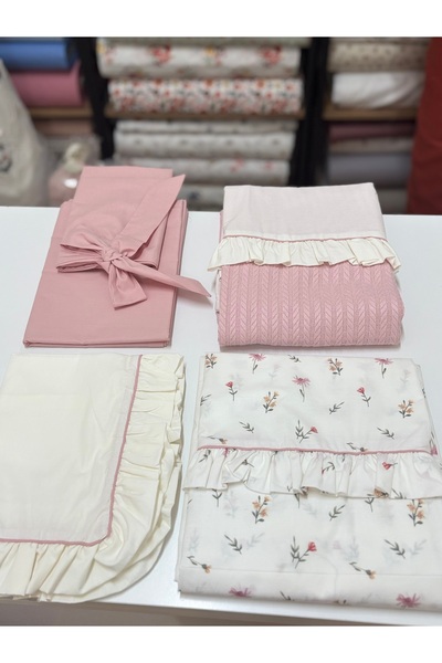 GAYE EV TEKSTİLİ طقم غطاء لحاف بيكيه للأطفال مصنوع من القطن