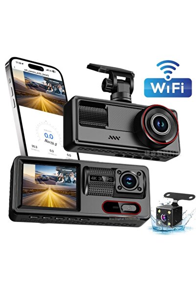 iron candy 3-Channel 4K Dash Cam 1080P Car Camera 24H Parking Monitor WiFi