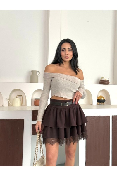 Butik BELİS Moda Dantel ve kemer detay kiloş etek