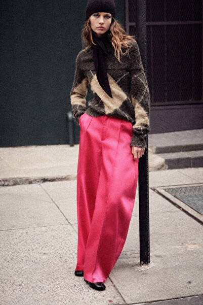 swc knitwear Strapless Baklava Patterned Wool Blend Knitwear Sweater