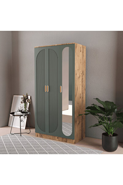 Teen & Bright SOHO 3 KAPAKLI EKO BAZALI GARDIROP - MDF KAPAK