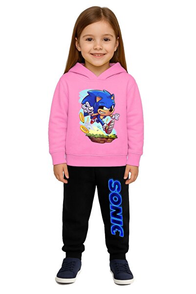 SEDİRLİ Sonic Printed Children's Tracksuit Set 3 Thread Ş Fleece-Lined Cotton...