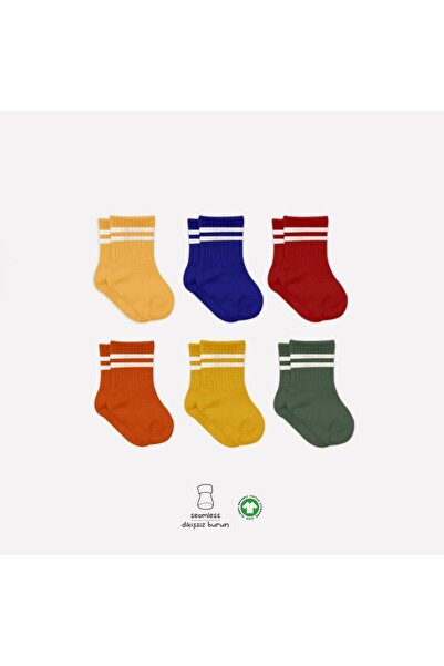 Bistyle 6-Piece Hoop-Corseted Combed Cotton Socks 10102