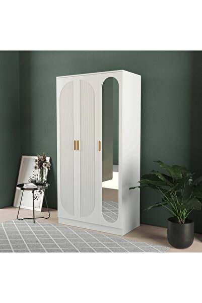 Teen & Bright SOHO 3 KAPAKLI EKO BAZALI GARDIROP - MDF KAPAK